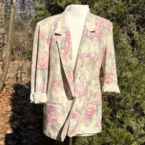 Vintage Alfred Dunner Floral Blazer-tagged 16 Petite